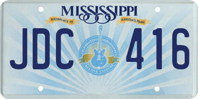 MS license plate JDC416