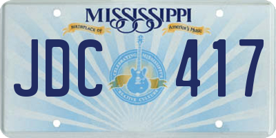MS license plate JDC417