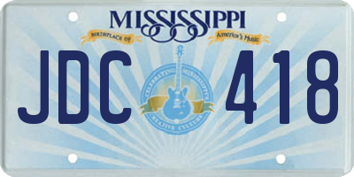 MS license plate JDC418