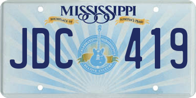 MS license plate JDC419