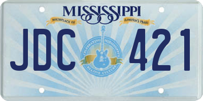 MS license plate JDC421