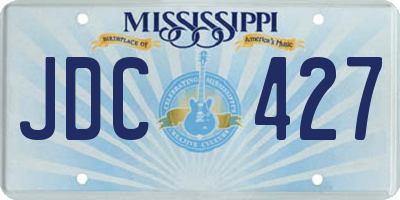 MS license plate JDC427