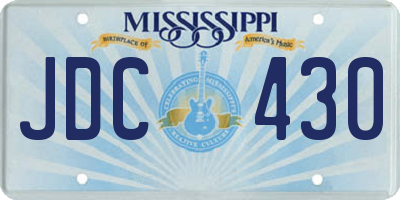 MS license plate JDC430