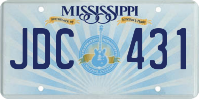 MS license plate JDC431