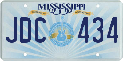 MS license plate JDC434