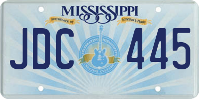 MS license plate JDC445