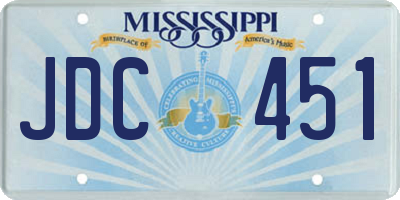 MS license plate JDC451
