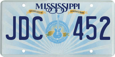MS license plate JDC452