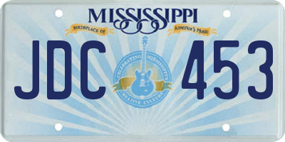 MS license plate JDC453