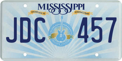 MS license plate JDC457