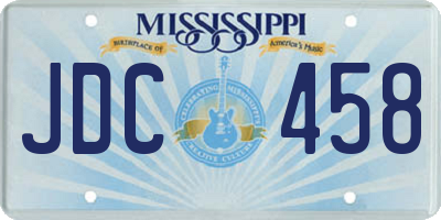 MS license plate JDC458