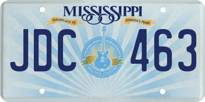 MS license plate JDC463