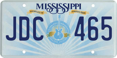 MS license plate JDC465