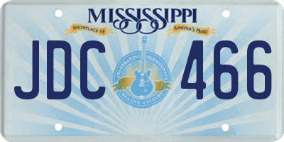 MS license plate JDC466