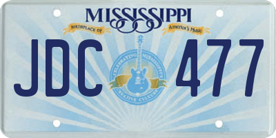 MS license plate JDC477