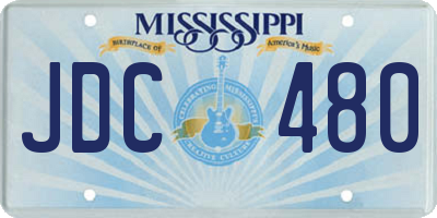 MS license plate JDC480