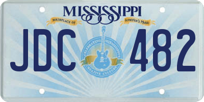 MS license plate JDC482