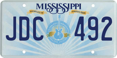 MS license plate JDC492