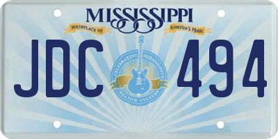 MS license plate JDC494