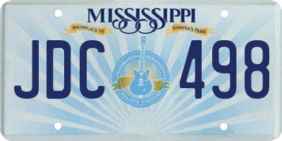 MS license plate JDC498