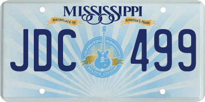 MS license plate JDC499