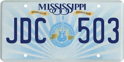 MS license plate JDC503