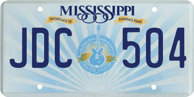 MS license plate JDC504