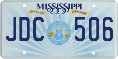MS license plate JDC506