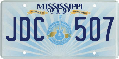 MS license plate JDC507