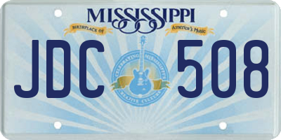MS license plate JDC508