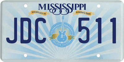MS license plate JDC511