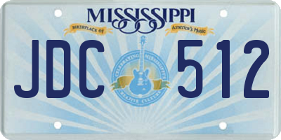 MS license plate JDC512