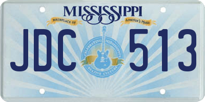 MS license plate JDC513