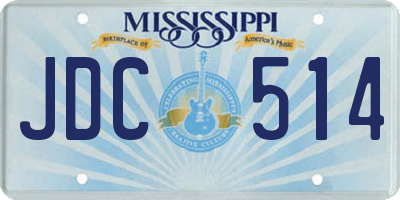 MS license plate JDC514