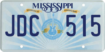 MS license plate JDC515