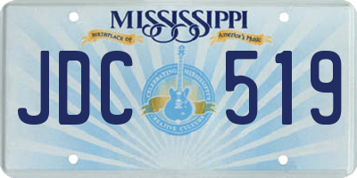 MS license plate JDC519