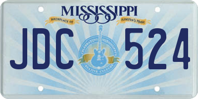 MS license plate JDC524