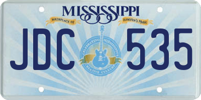 MS license plate JDC535