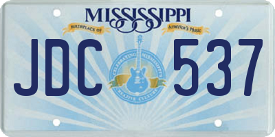 MS license plate JDC537
