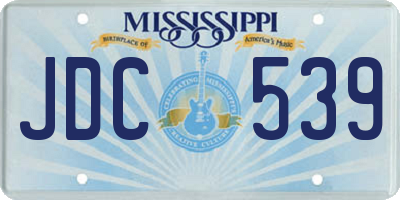 MS license plate JDC539