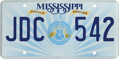 MS license plate JDC542
