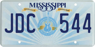 MS license plate JDC544