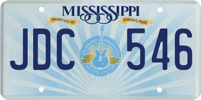 MS license plate JDC546