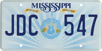 MS license plate JDC547