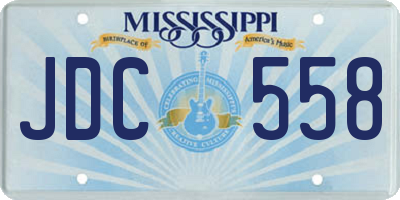 MS license plate JDC558