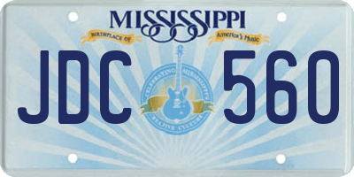 MS license plate JDC560