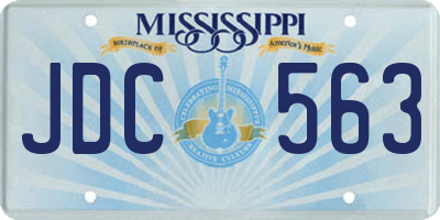 MS license plate JDC563