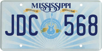 MS license plate JDC568