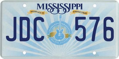 MS license plate JDC576
