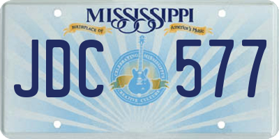 MS license plate JDC577